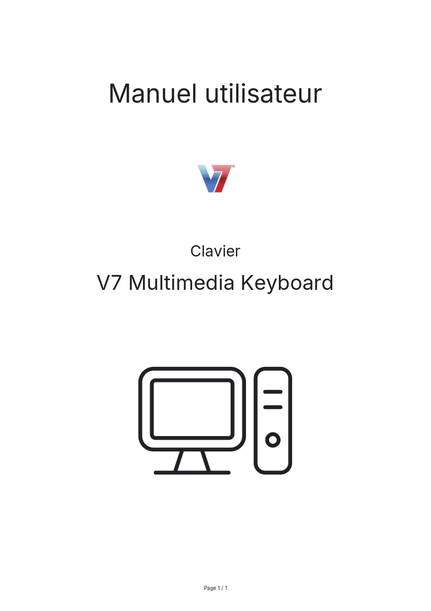 Page n°1 - Manuel utilisateur V7 Multimedia Keyboard