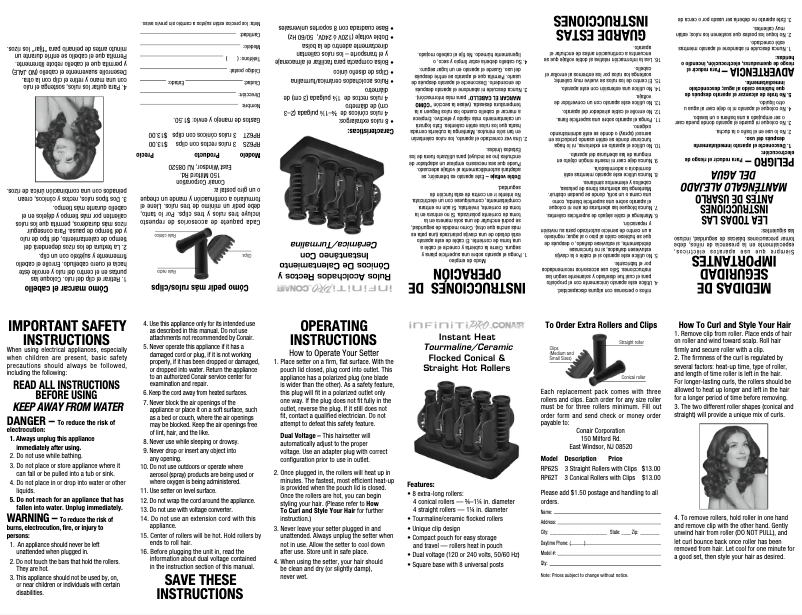 Page 1 de la notice Manuel utilisateur Conair HS62