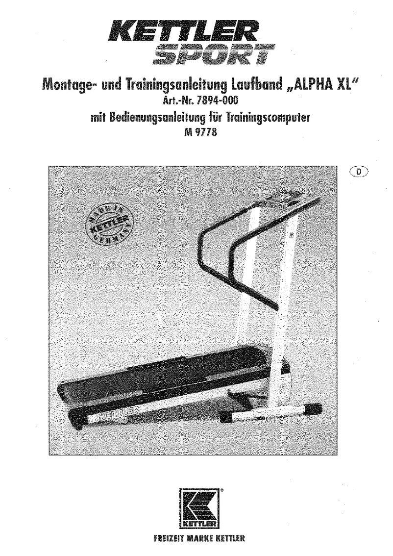 Page n°1 - Manuel utilisateur Kettler Alpha XL
