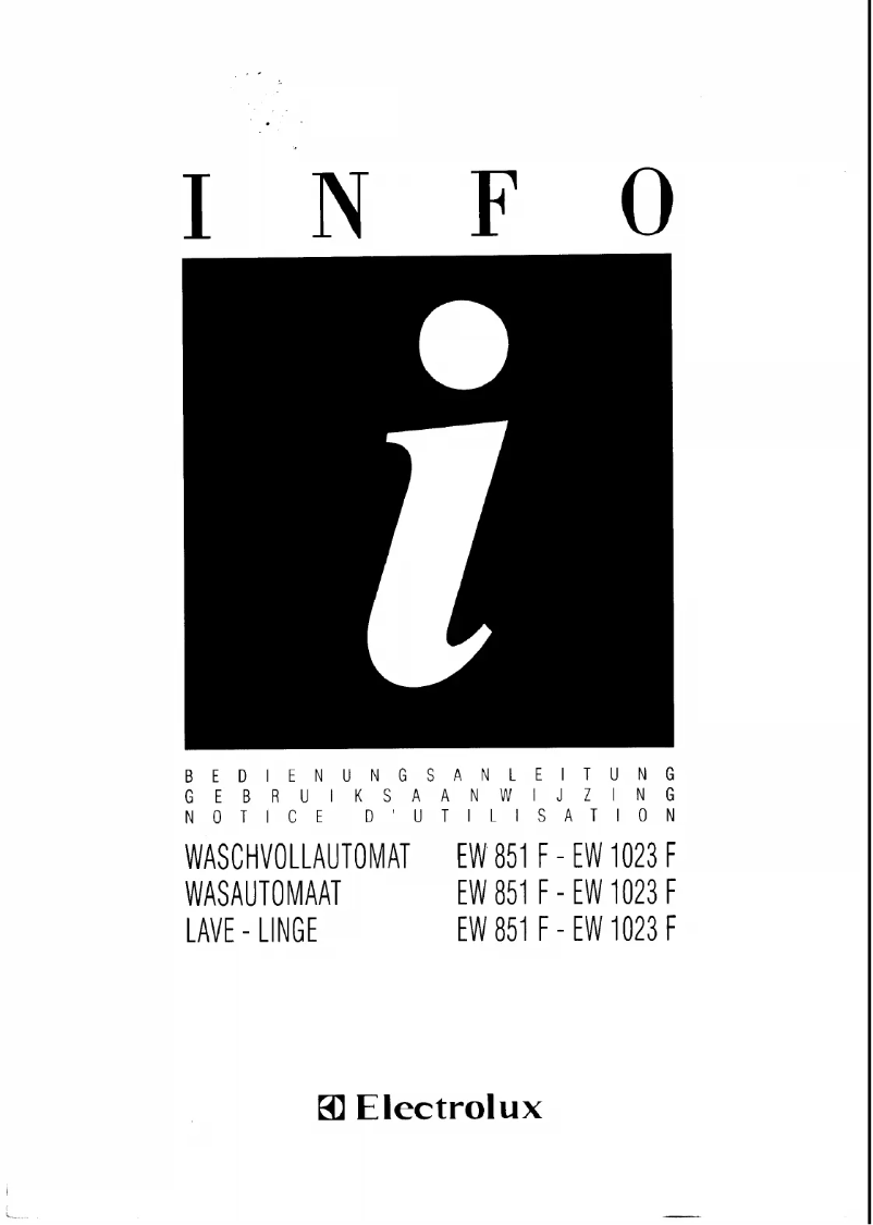 Page 1 de la notice Manuel utilisateur Electrolux EW 1023F