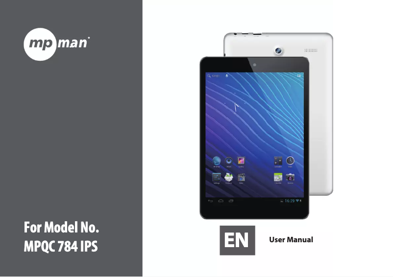 Page 1 de la notice Manuel utilisateur Mpman MPQC 785 IPS