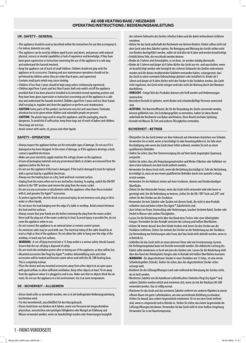 Page 1 de la notice Manuel utilisateur Pingi PR2-700M