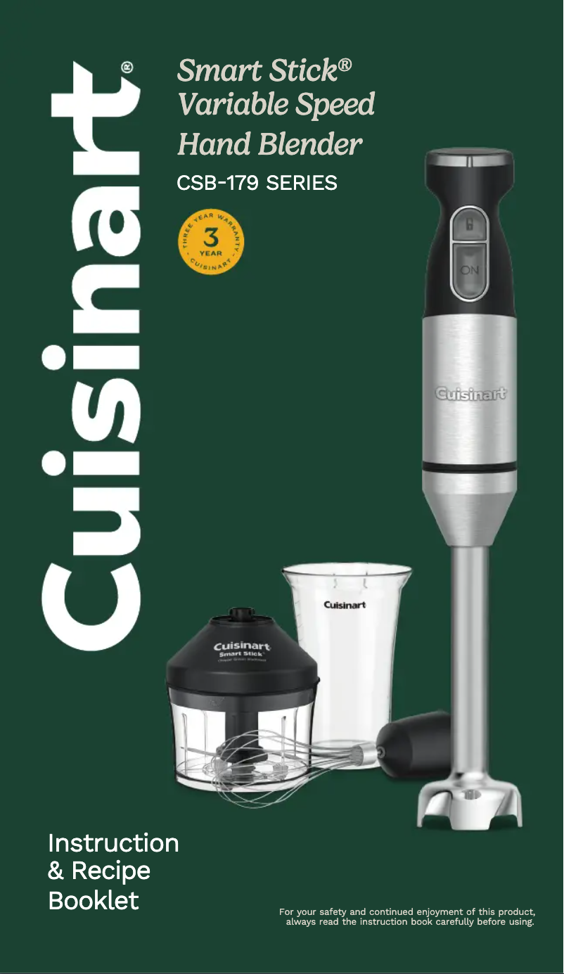 Page 1 de la notice Manuel utilisateur Cuisinart Smart Stick CSB-179