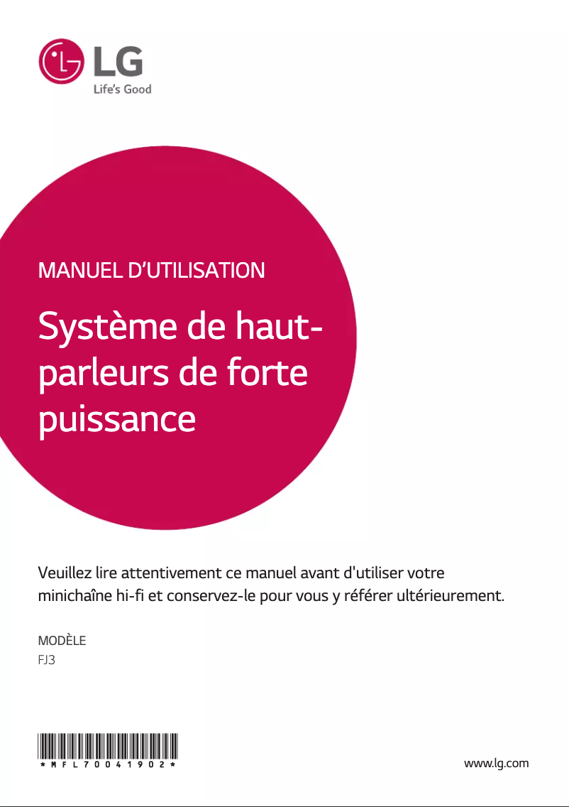 Página 1 del manual Manual de usuario LG LOUDR FJ3