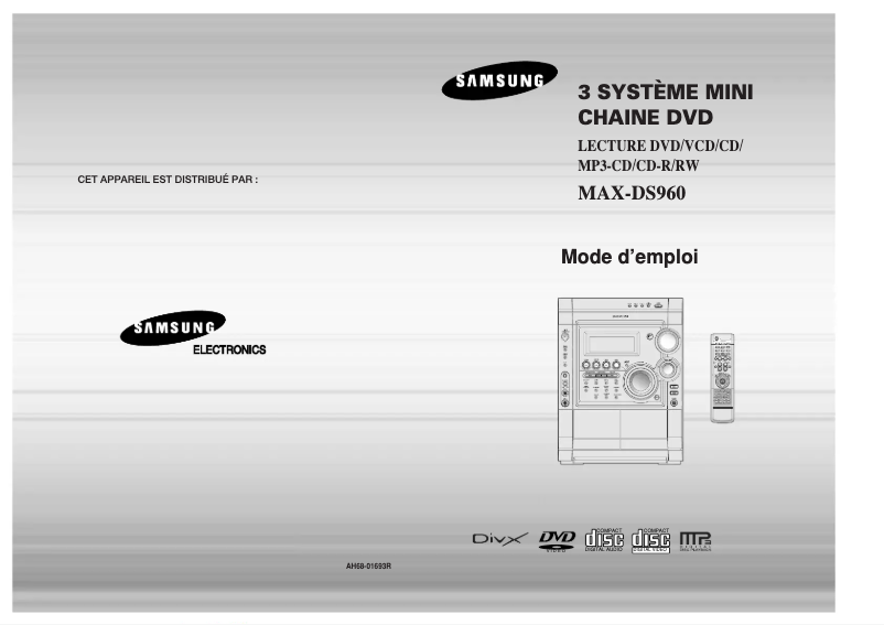 Page n°1 - Manuel utilisateur Samsung MAXDS960