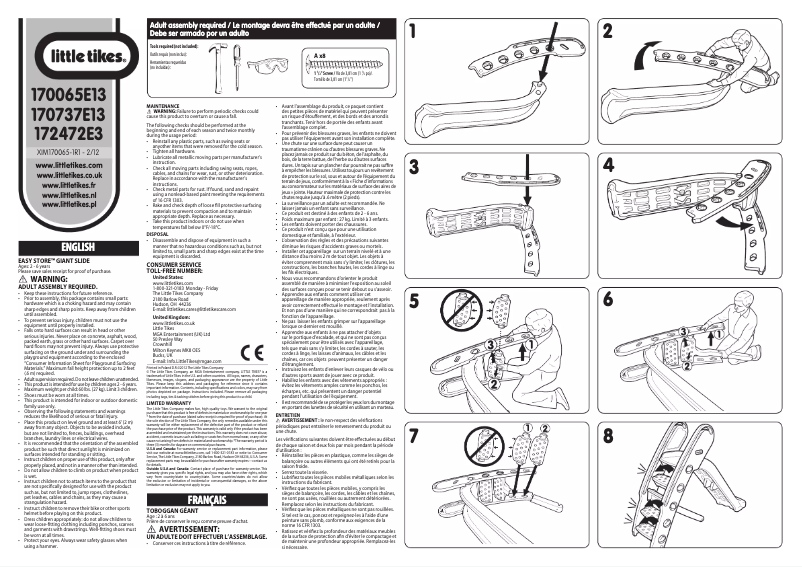 Page n°1 - Manuel utilisateur Little Tikes Easy Store Giant Slide - Rainbow