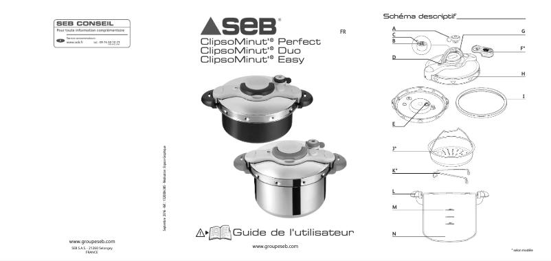 Page 1 de la notice Manuel utilisateur SEB P4624816