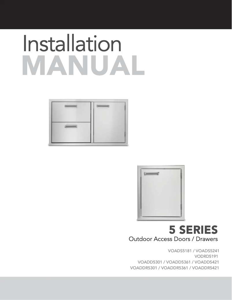 Page 1 de la notice Guide d'installation Viking VOADDR5301SS