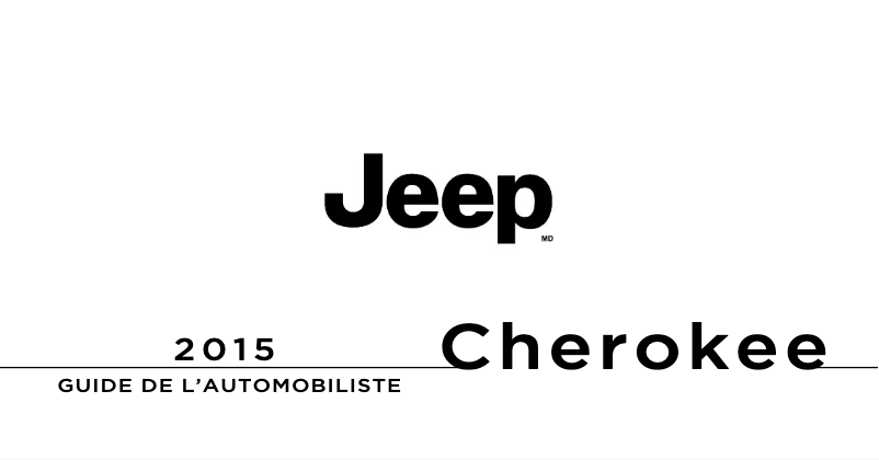 Page 1 de la notice Manuel utilisateur Jeep Cherokee (2015)