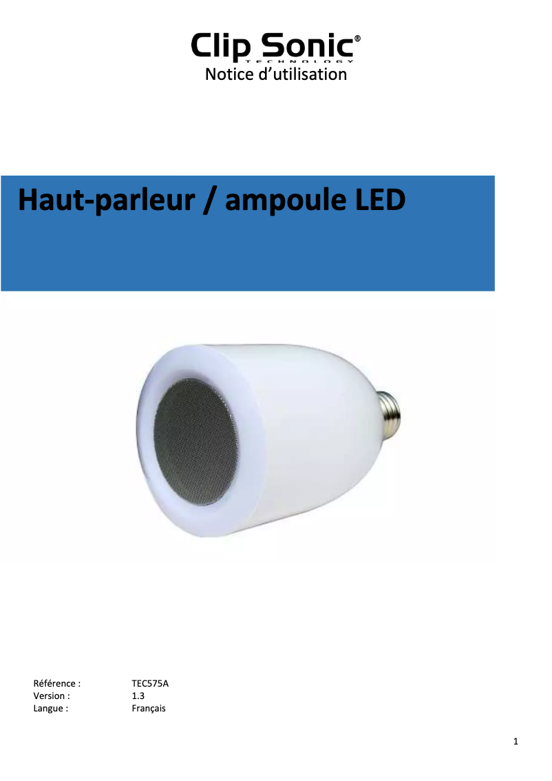 Image de la première page du manuel de l'appareil TEC575