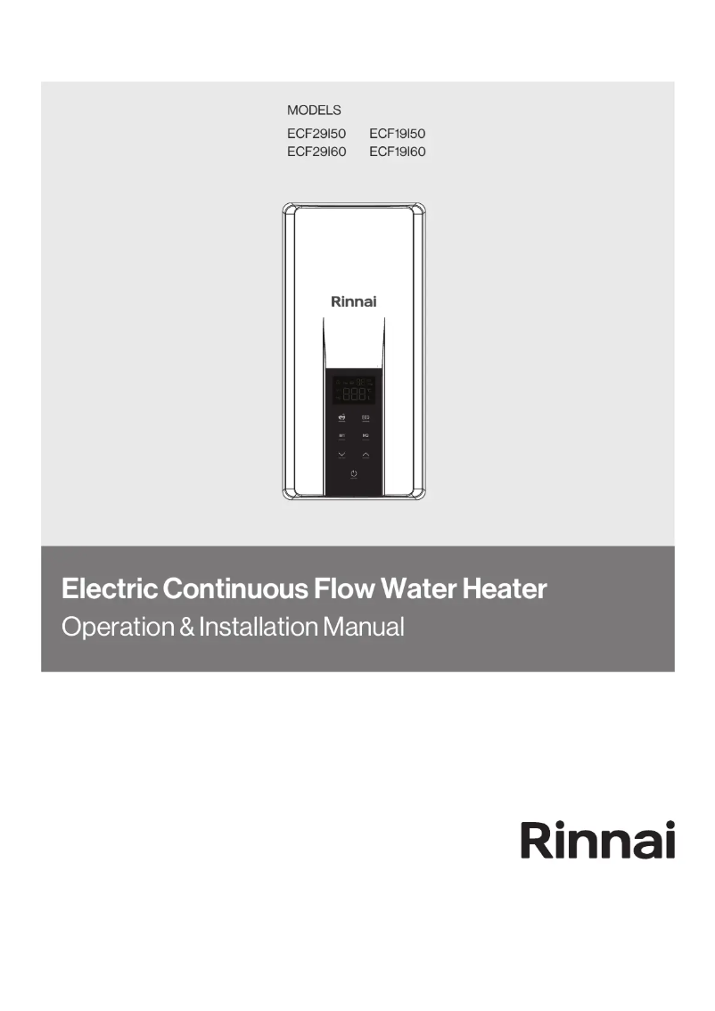 Page n°1 - Manuel utilisateur Rinnai ECF29i50