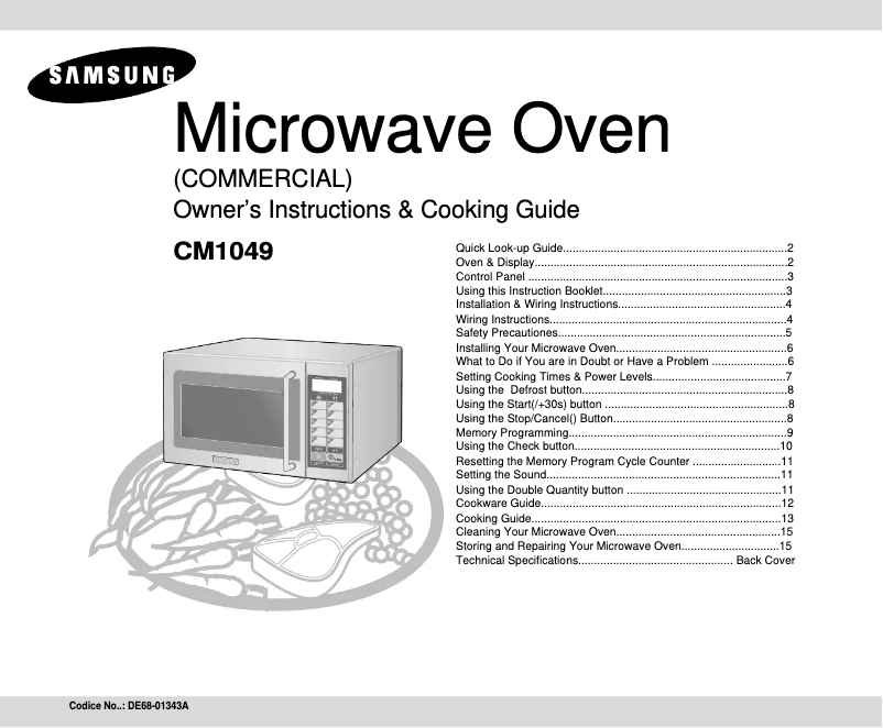 Image de la première page du manuel de l'appareil CM1049