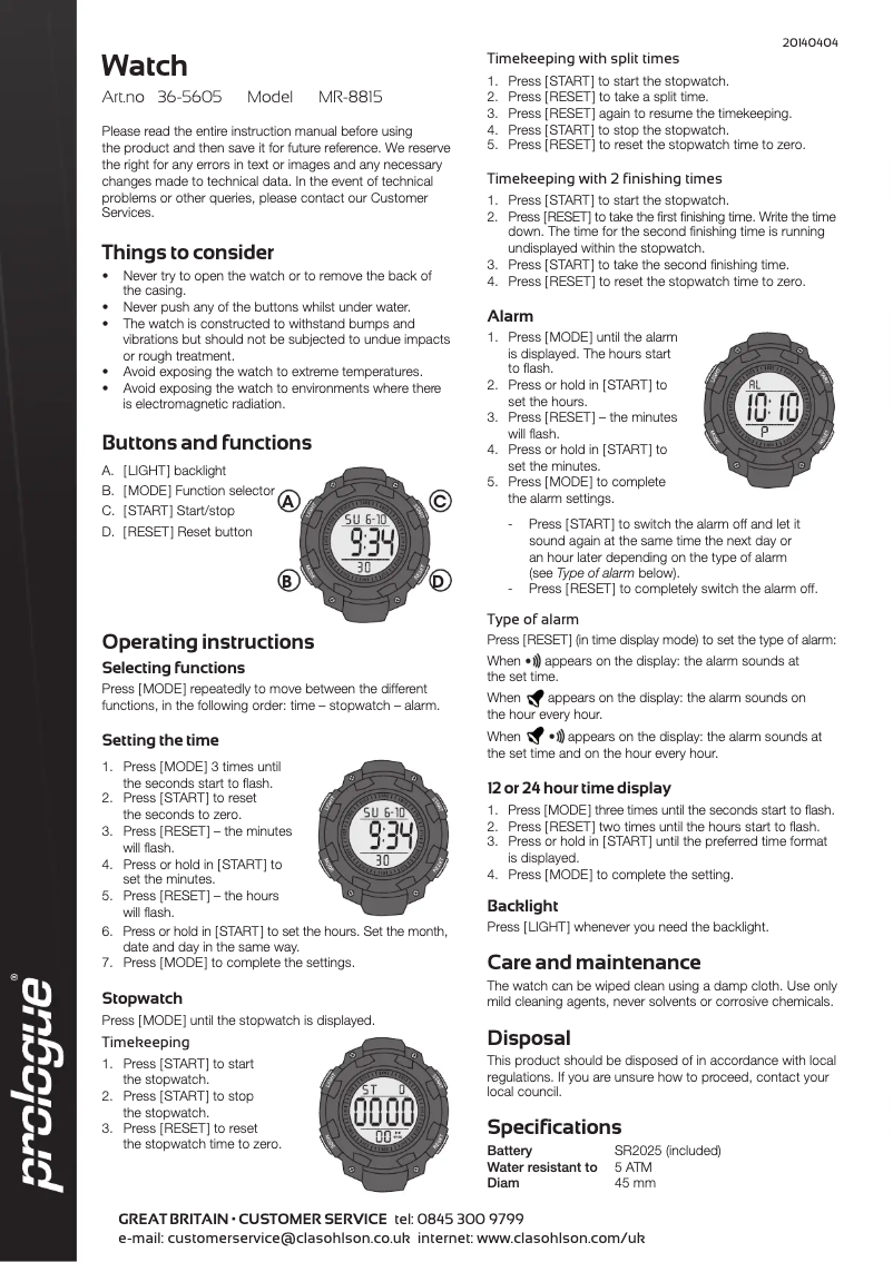 Image de la première page du manuel de l'appareil 36-5605