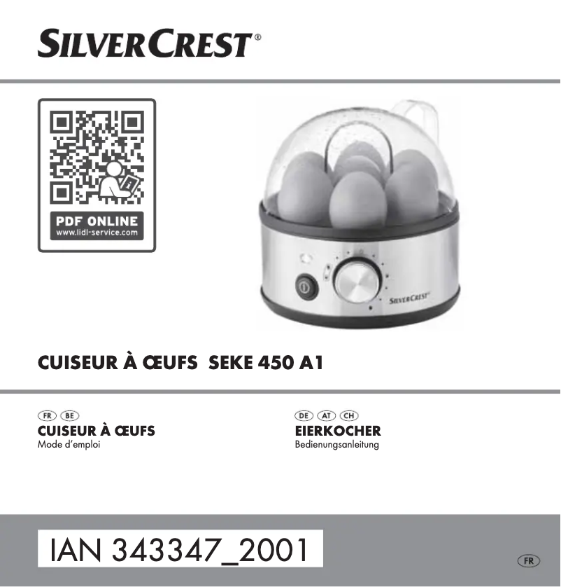 Page 1 de la notice Manuel utilisateur SilverCrest SEKE 450 A1
