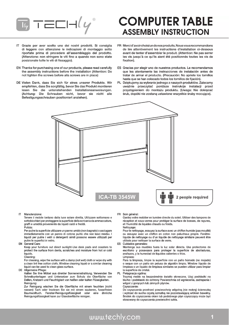 Page n°1 - Manuel utilisateur Techly ICA-TB 3545W
