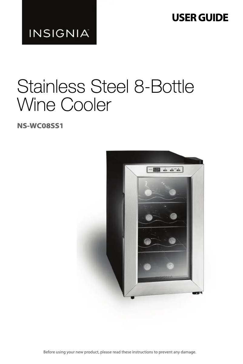 Image de la première page du manuel de l'appareil NS-WC08SS1