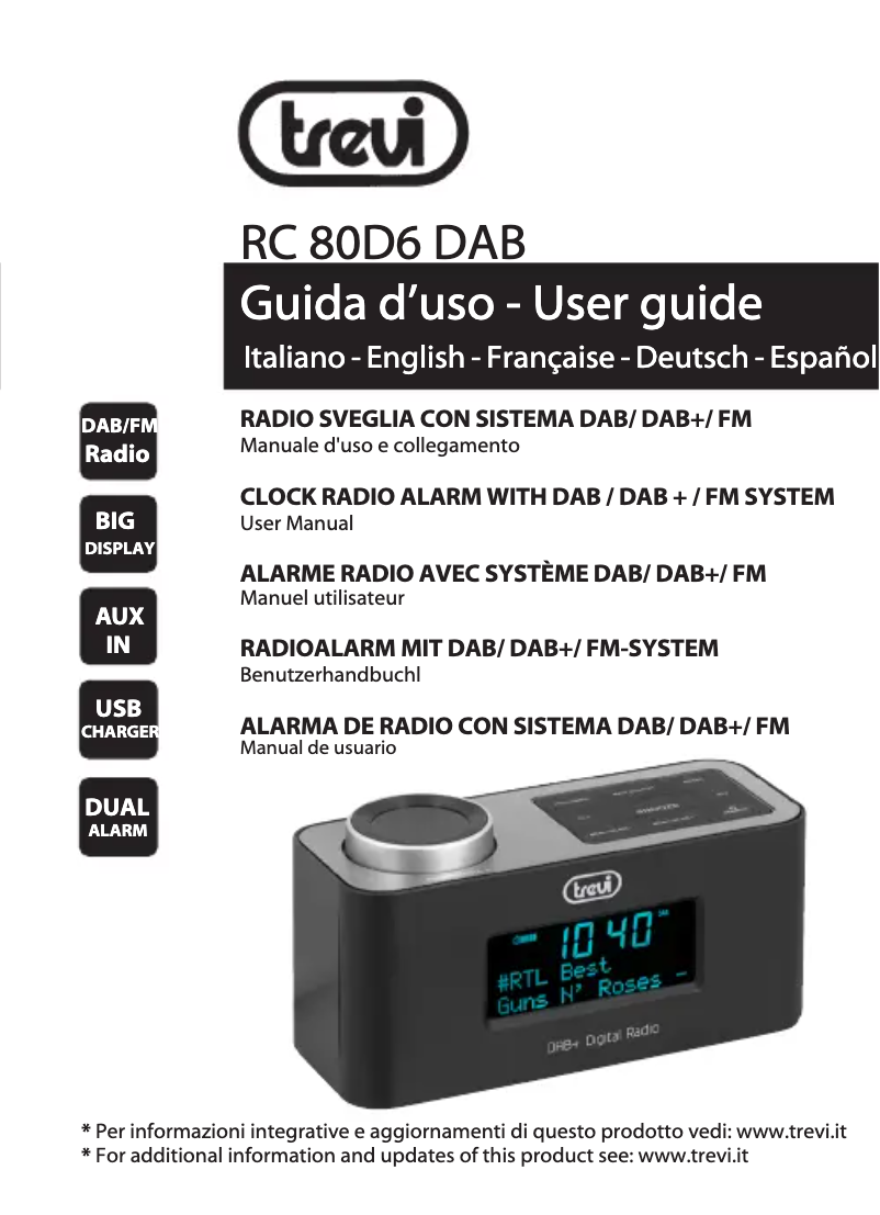 Page n°1 - Manuel utilisateur Trevi RC 80D6 DAB