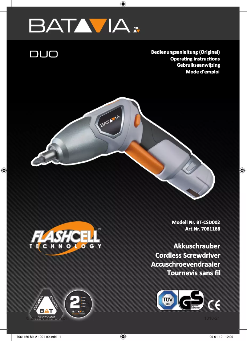 Página 1 del manual Manual de usuario Batavia BT-CSD002