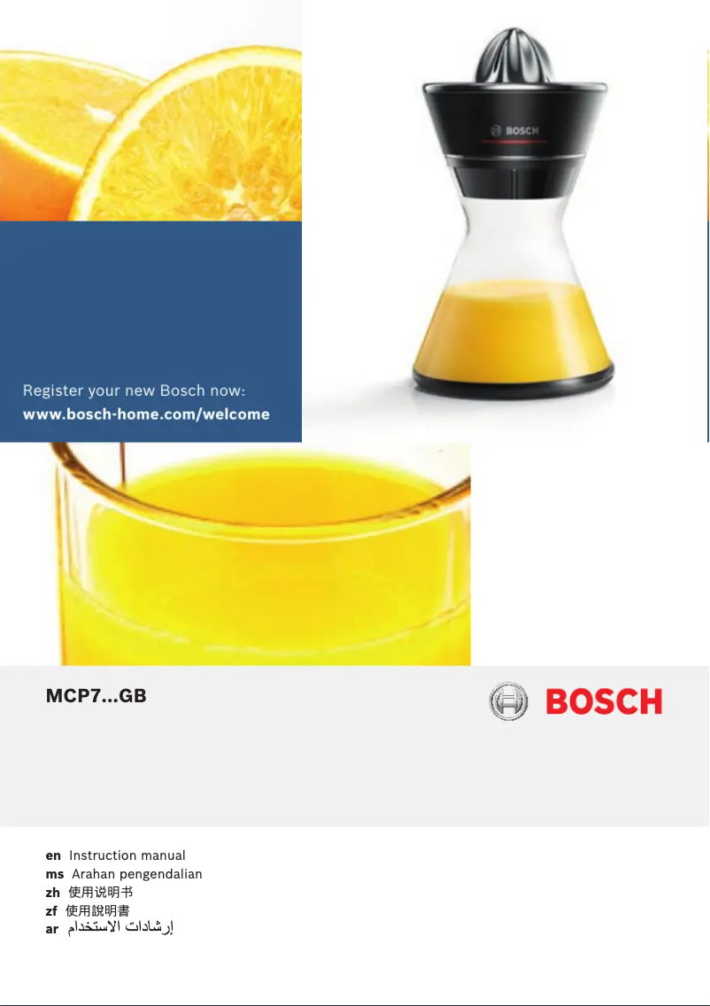 Page n°1 - Mode d'emploi Bosch MCP72GPWGB