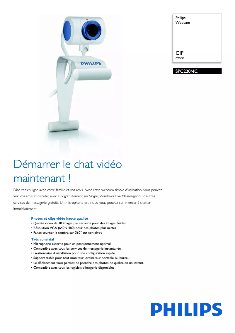 Image de la première page du manuel de l'appareil SPC220NC