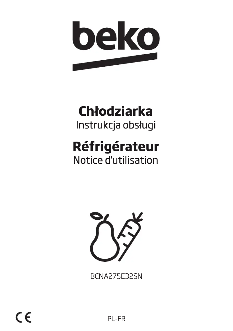 Page n°1 - Manuel utilisateur Beko BCNA275E32SN