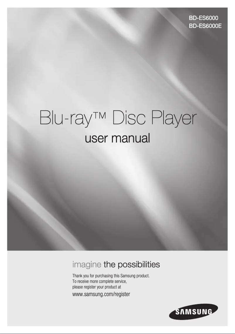 Page n°1 - Manuel utilisateur Samsung BD-ES6000