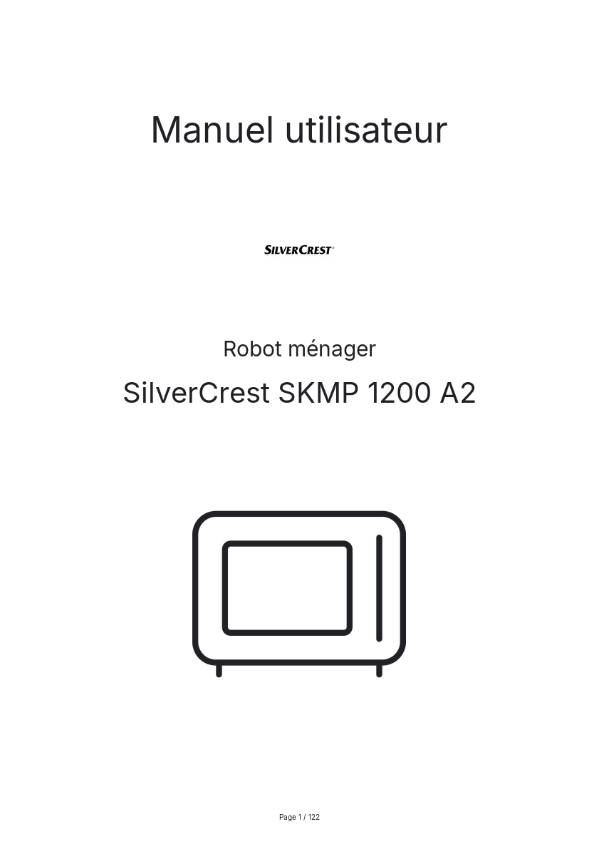 Page n°1 - Manuel utilisateur SilverCrest SKMP 1200 A2