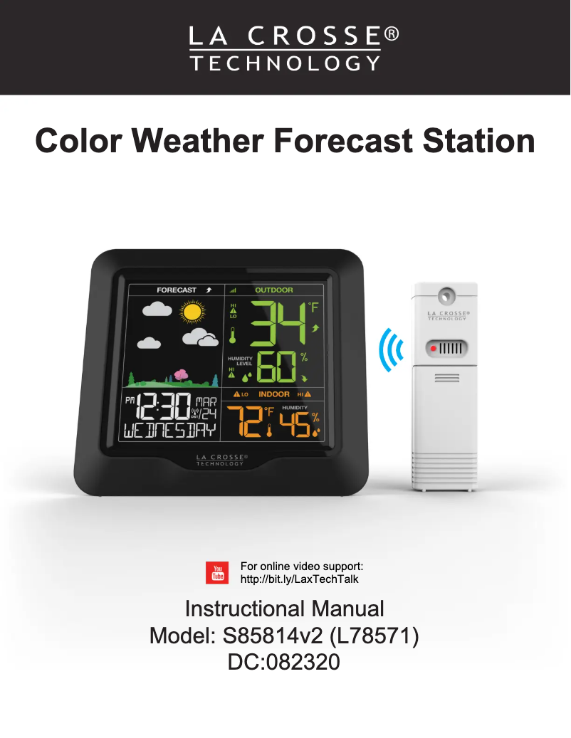 Page 1 de la notice Manuel utilisateur La Crosse Technology S85814V2
