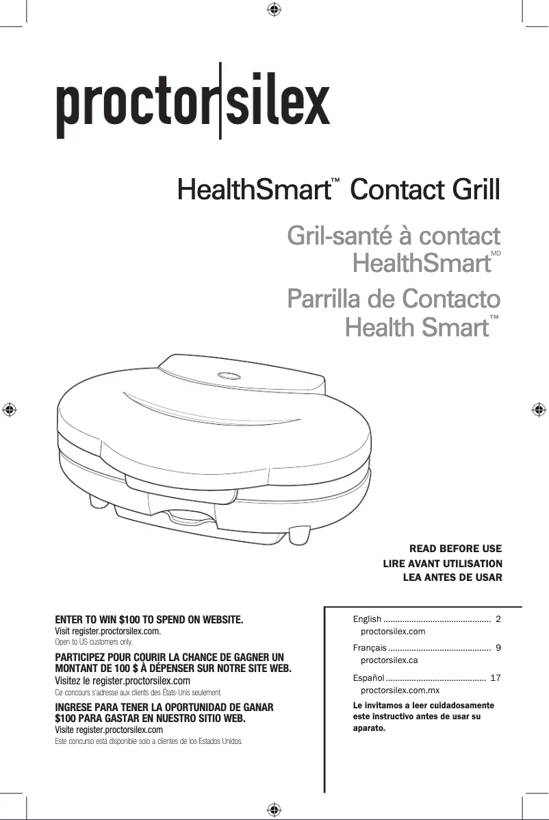 Page 1 de la notice Manuel utilisateur Proctor Silex 25218PS