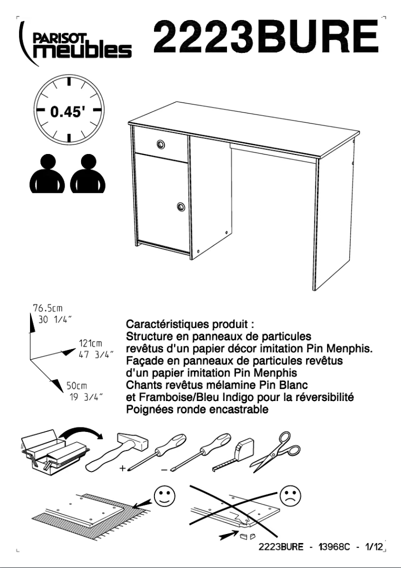 Page n°1 - Manuel utilisateur Parisot Smoozy 2223BURE