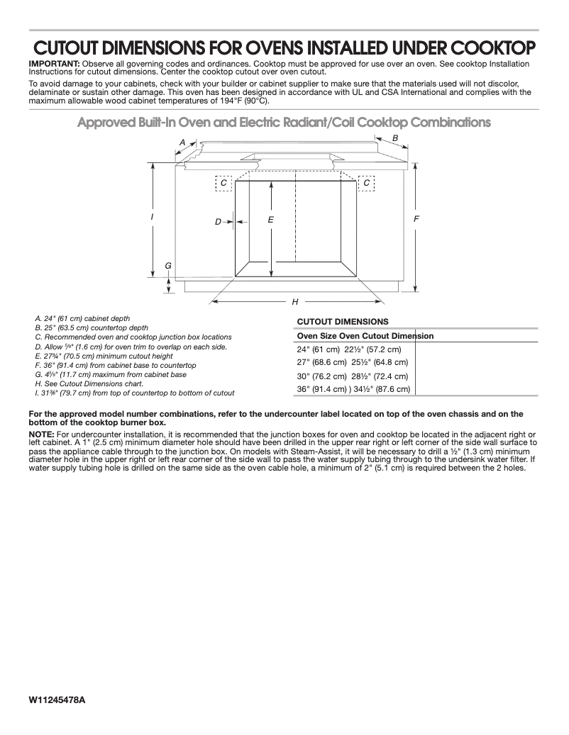 Page 1 de la notice Dessin technique Whirlpool WCE77US6HB