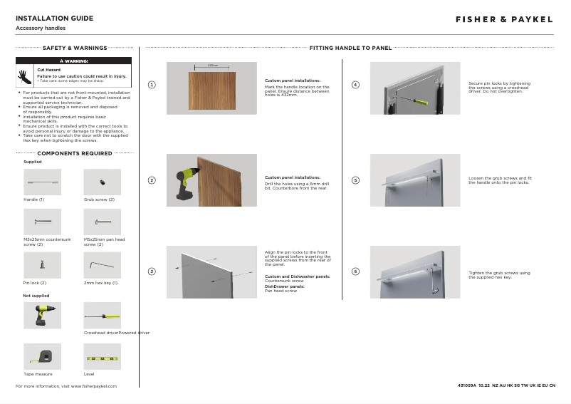 Page n°1 - Manuel utilisateur Fisher & Paykel AHD5DDDW60S