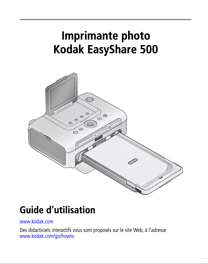 Page 1 de la notice Manuel utilisateur Kodak EasyShare Photo Printer 500