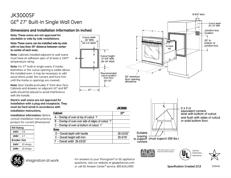 Image de la première page du manuel de l'appareil JK3000SFSS