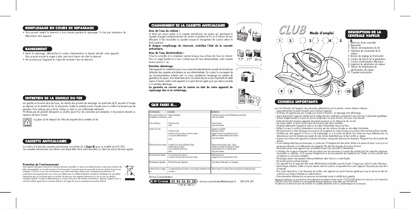 Page 1 de la notice Manuel utilisateur Domena Club