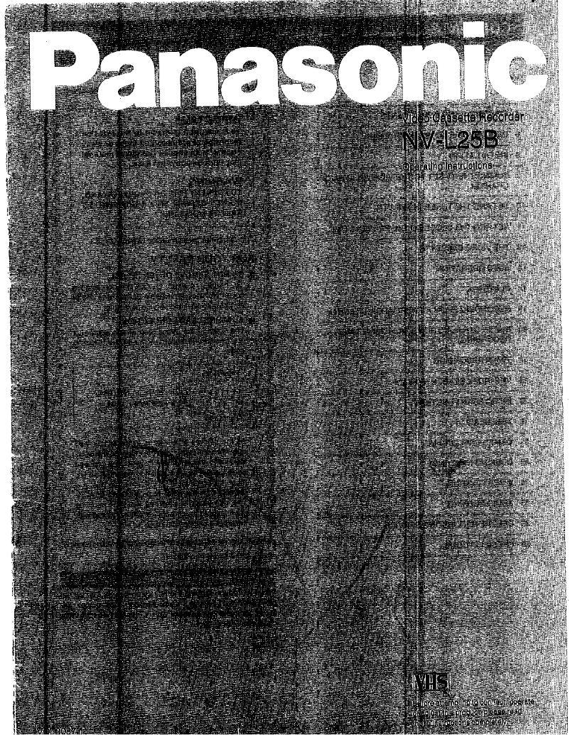 Page 1 de la notice Manuel utilisateur Panasonic NV-L25B