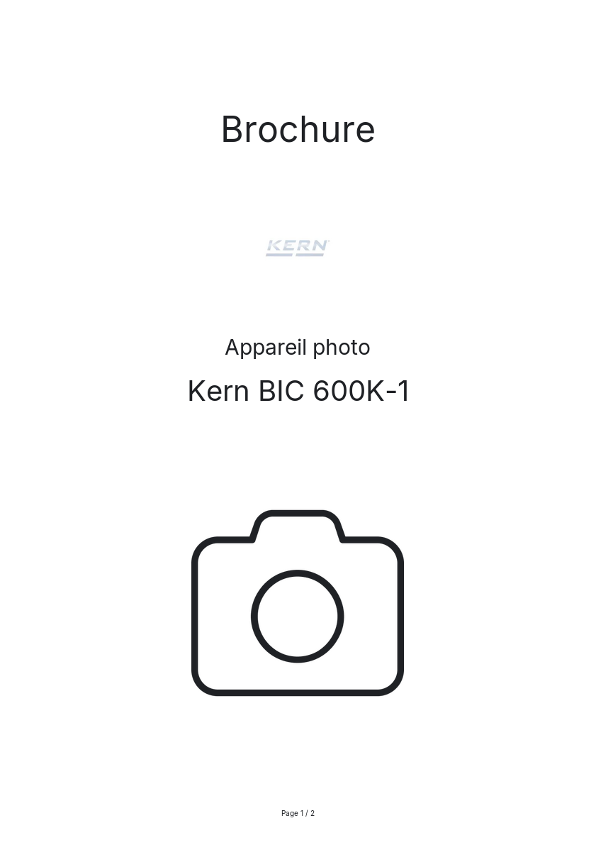 Image de la première page du manuel de l'appareil BIC 600K-1