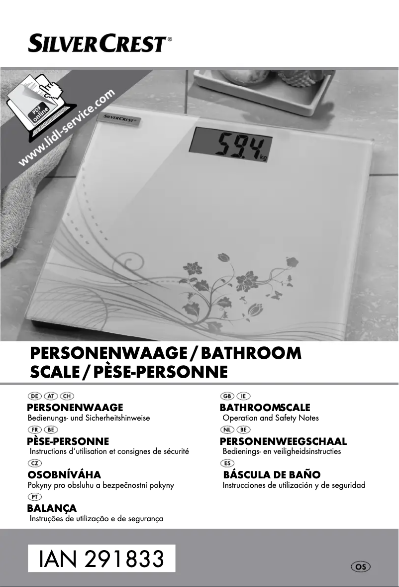 Page 1 de la notice Manuel utilisateur SilverCrest IAN 291833