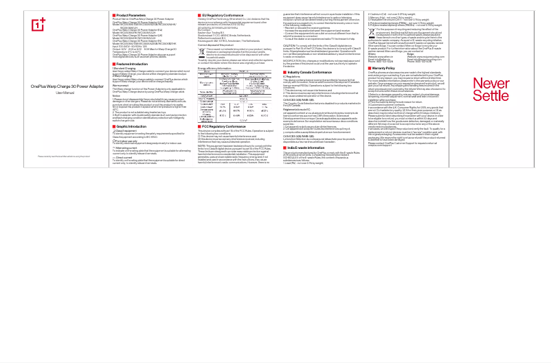Image de la première page du manuel de l'appareil Warp Charge 30 Power Adapter