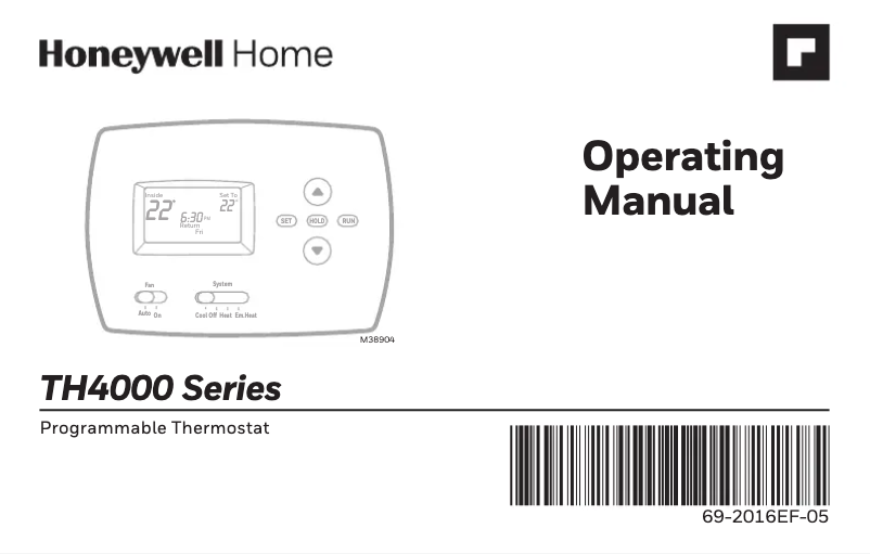 Page n°1 - Manuel utilisateur Honeywell TH4110D1007/U