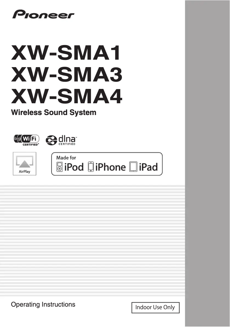 Page n°1 - Manuel utilisateur Pioneer XW-SMA4-K