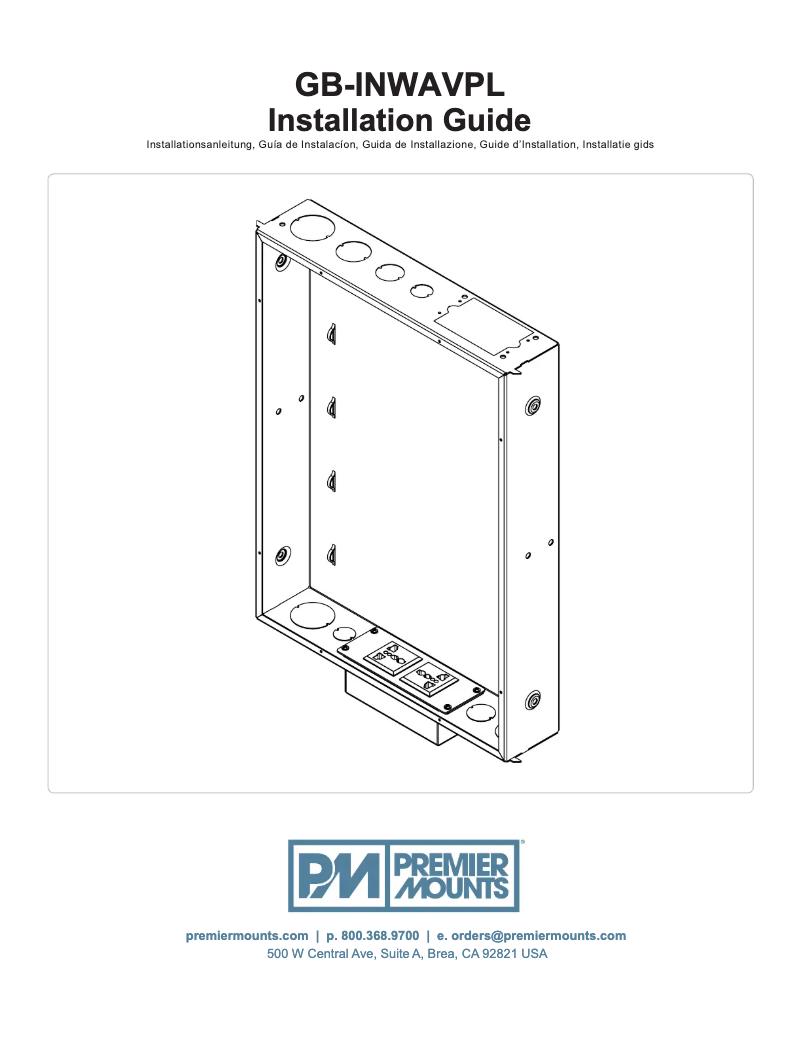 Page n°1 - Manuel utilisateur Premier Mounts GB-INWAVPL