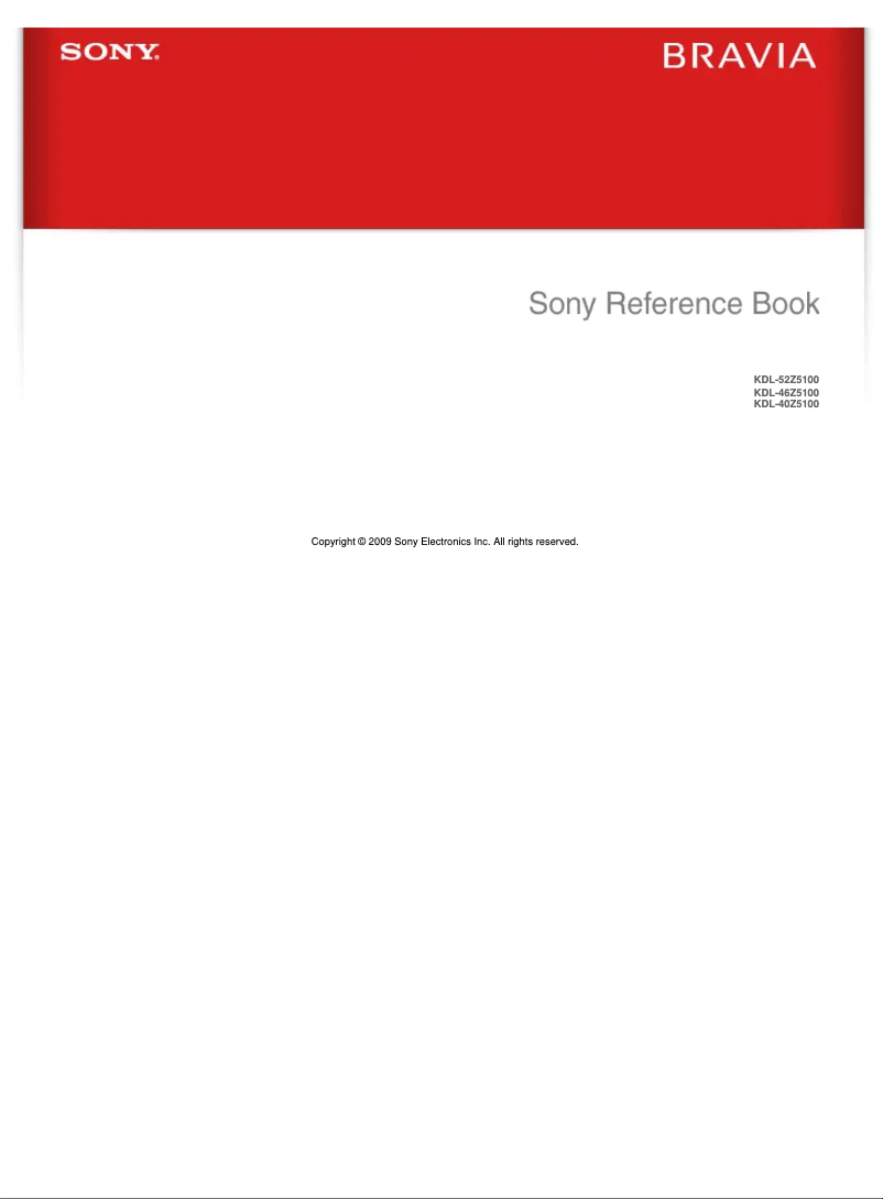 Page n°1 - Manuel utilisateur Sony Bravia KDL-40Z5100