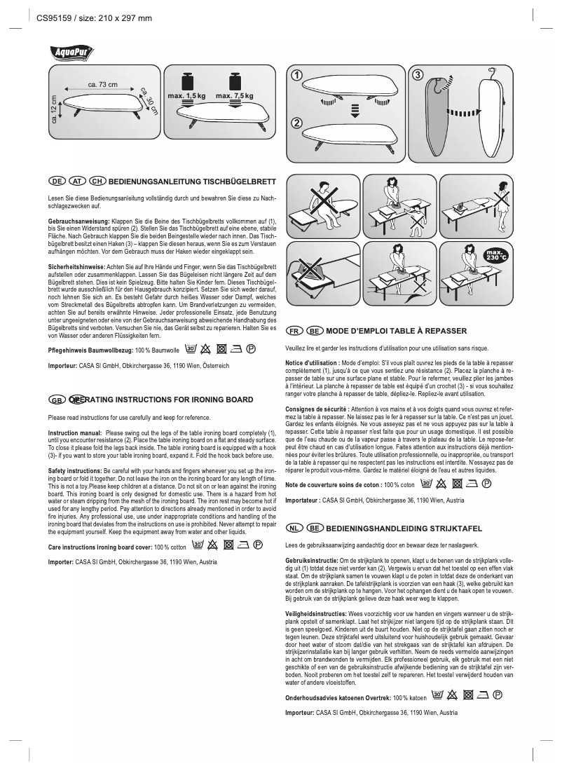 Page n°1 - Manuel utilisateur AquaPur CS95159