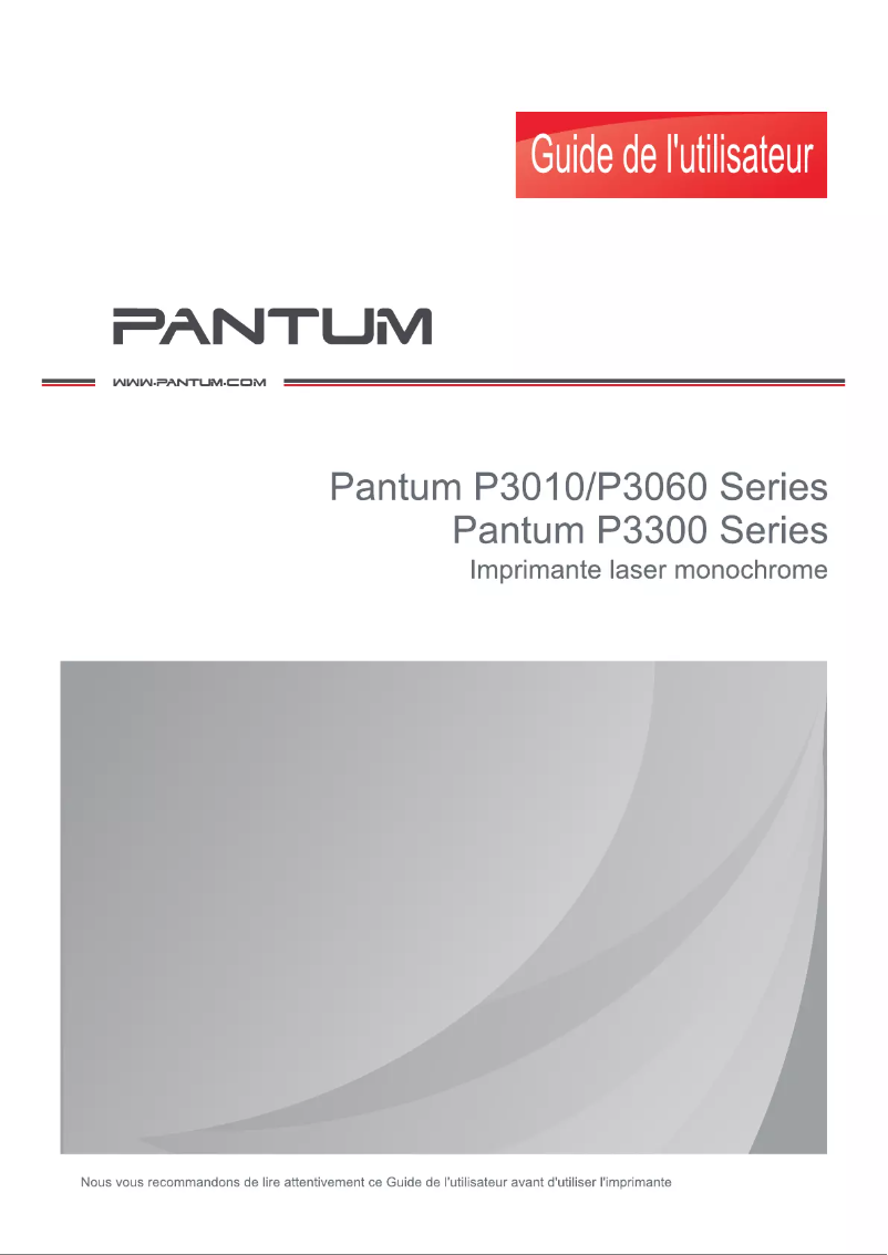 Page 1 de la notice Manuel utilisateur Pantum P3302DW