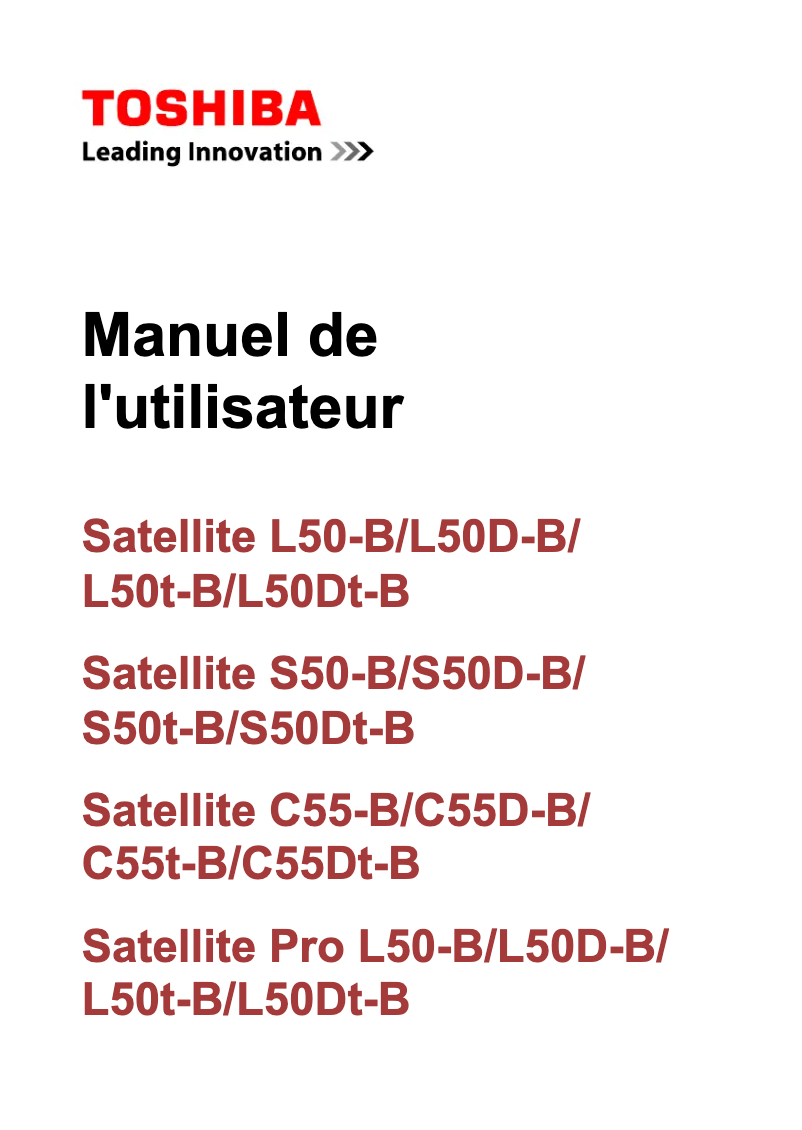 Image de la première page du manuel de l'appareil Satellite C55Dt-B