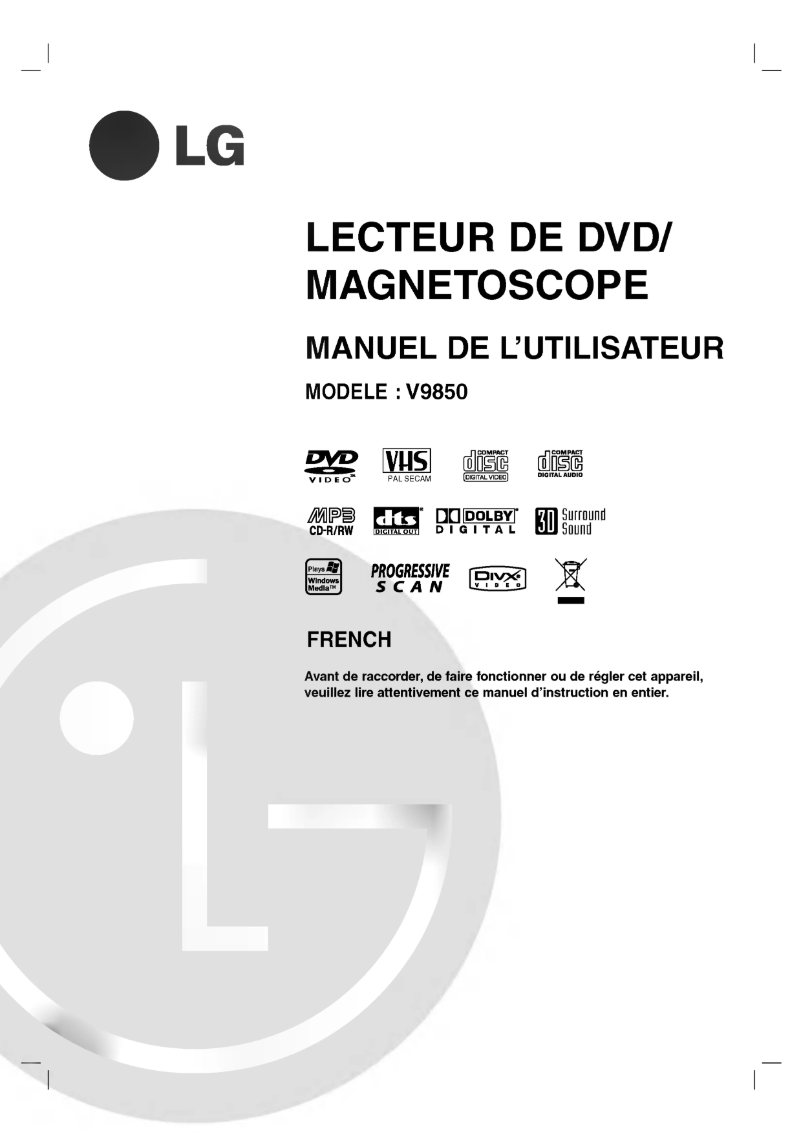 Image de la première page du manuel de l'appareil V9852QSM