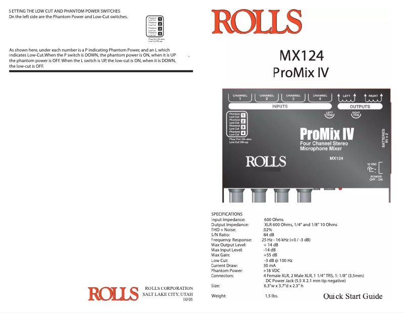 Image de la première page du manuel de l'appareil ProMix IV MX124