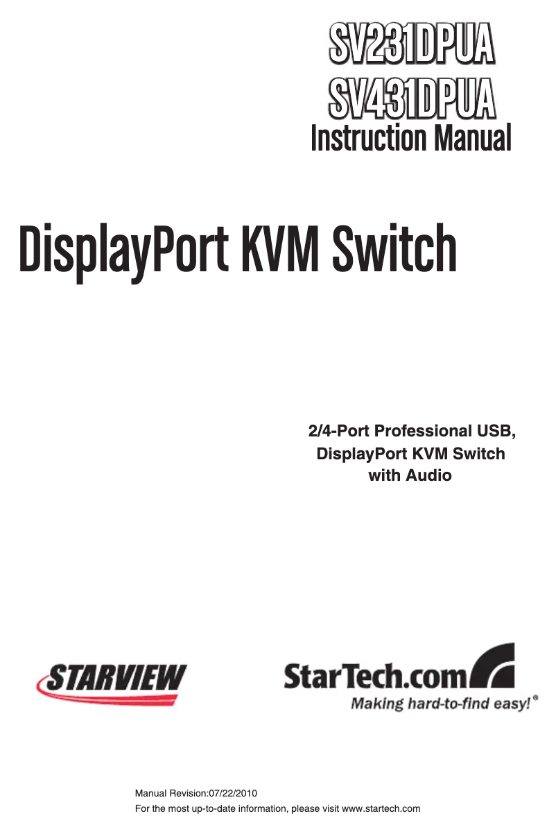 Page 1 de la notice Manuel utilisateur StarTech.com SYNX-2653250