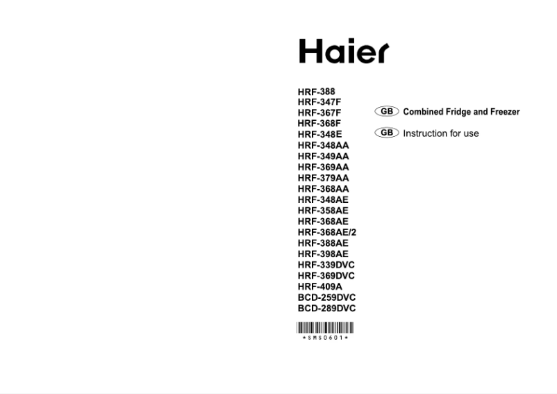 Page n°1 - Manuel utilisateur Haier HRF-398AE